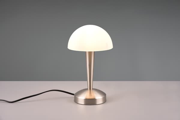 Bordslampa silver vit svamp touch E14 Canaria RL