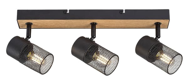 Lysskinne eg / sort E14 3x40W Metta 71153 Rabalux