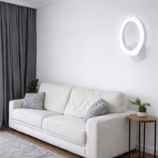 Vägglampa modern vit LED-ring 12W Vargo