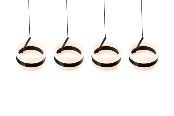 Moderne sort pendellampe med små LED-ringe 8W DIOS Trio