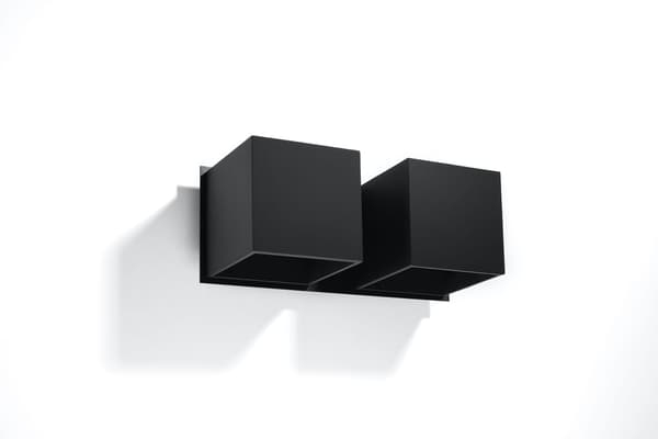 Seinävalaisin QUAD 2 musta Sollux Lighting SL.0657