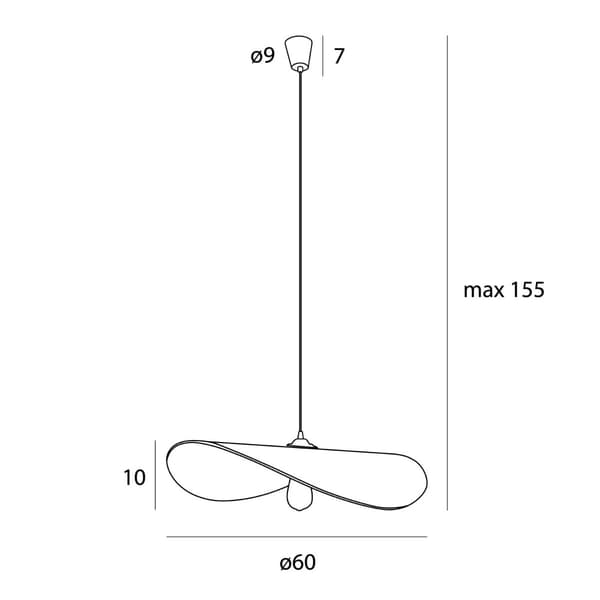 Pendellampe rund cremefarvet filtskærm PAN 1xE27 15W P0585 Maxlight
