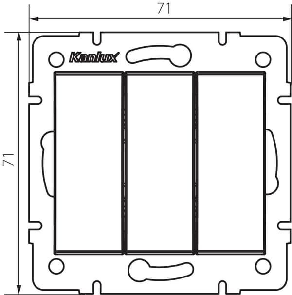 Kanlux LOGI tredobbelt afbryder mat sort 33621