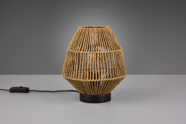 Bordslampa boho brun svart av papper E27 Miki RL