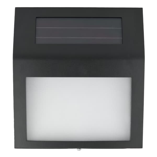 LED-solcellslampa svart belyst husnummer IP44 DPM