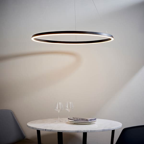Moderne sort mat rund Ø80cm ring LED 43.5W STATEN Endon pendellampe