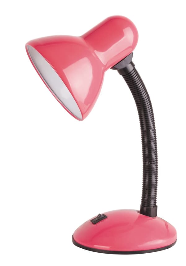 Skrivebordslampe til skole, pink E27 Dylan 4172 Rabalux