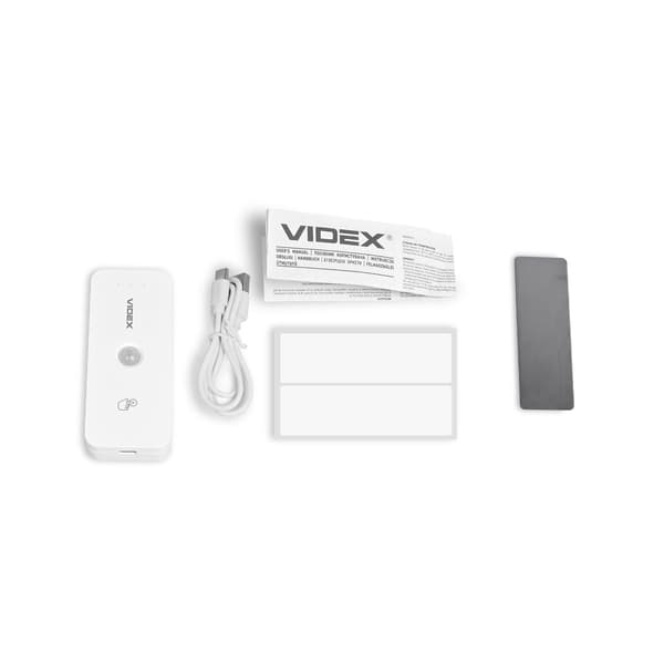 Vägglampa med batteri, rörelsesensor, USB-C, magnetfäste Videx