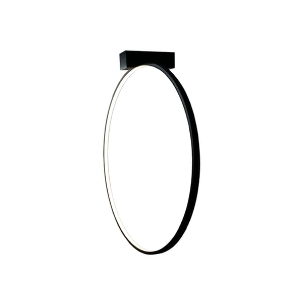 Væglampe sort ring Ø57cm neutral farve AGARO LED 17.8W Shilo