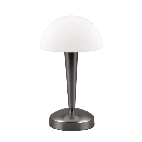 Bordlampe sort krom hvid champignon touch E14 Canaria RL