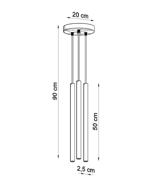 Lysekrone PASTELO 3P sort Sollux Lighting SL.0471