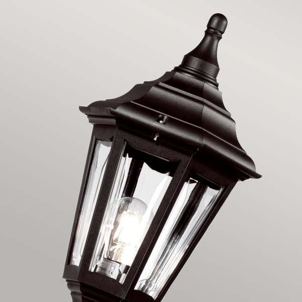Trädgårdslykta hög svart E27 60W Kinsale Elstead