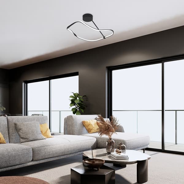 Loftlampe moderne sort uregelmæssig form LED 38W MIROSSI Rabalux