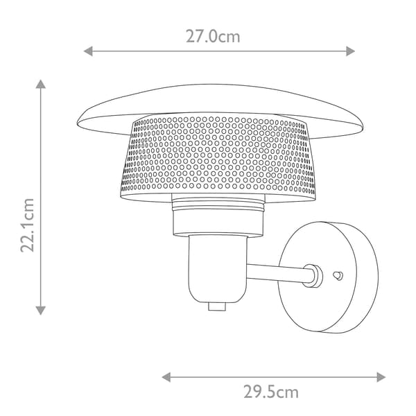Utomhusvägglampa grå E27 40W Saturne Elstead