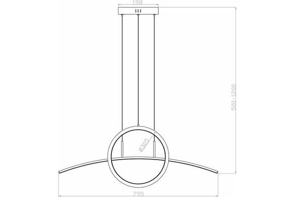Moderne sort pendellampe Ring og Evora LED-skinne 32W REA339801-30 Reality