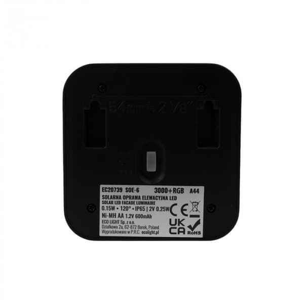 Ecolight EC20739 RGB + neutralvit solcellsdriven utomhusvägglampa