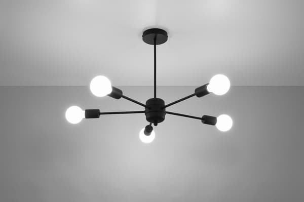 Lysekrone LANGO 5 sort Sollux Lighting model SL.1022