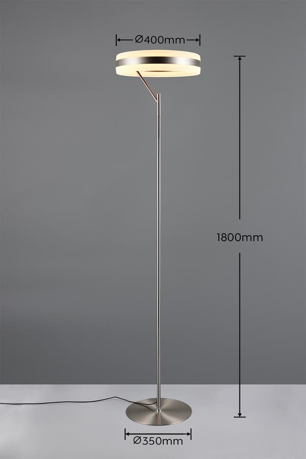 Gulvlampe moderne sølv stor LED lysring 21W DIOS Trio