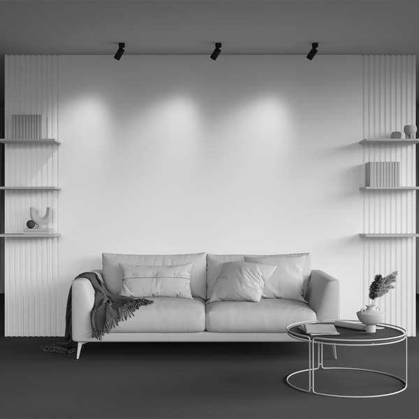 Loftspot moderne sort rund riflet rør 1xGU10 10W CALIPSO Maytoni Technical