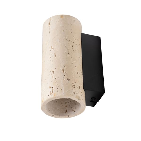 Moderne væglampe op-ned sort-beige rør travertin 2xGU10 20W TEK Maxlight