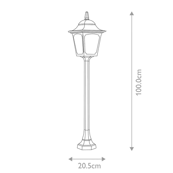 Utomhuslampa trädgårdsstolpe klassisk E27 60W Chapel Elstead
