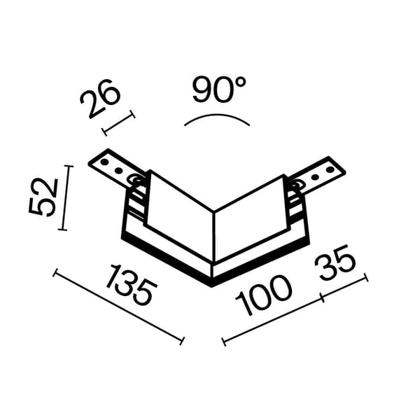 L-forbinder til overflademonterede skinnesystemer hvid EXILITY Maytoni Technical