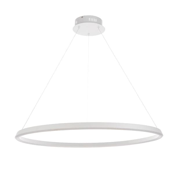 Pendellampe moderne hvid mat rund Ø80cm ring LED 43.5W STATEN Endon