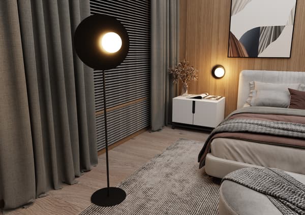 Væglampe OSLO SORT/OPAL E14 Emibig 1187/K1