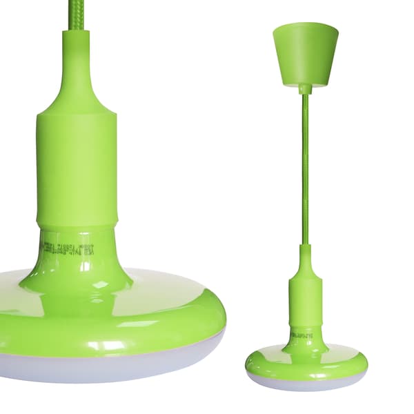 Grön glödlampa med flätad kabel Ufo E27 15W Eko-Light
