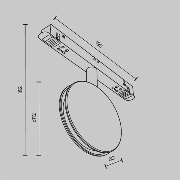 Maytoni Technical OUTLINE 6W LED magnetisk skinnespot, sort