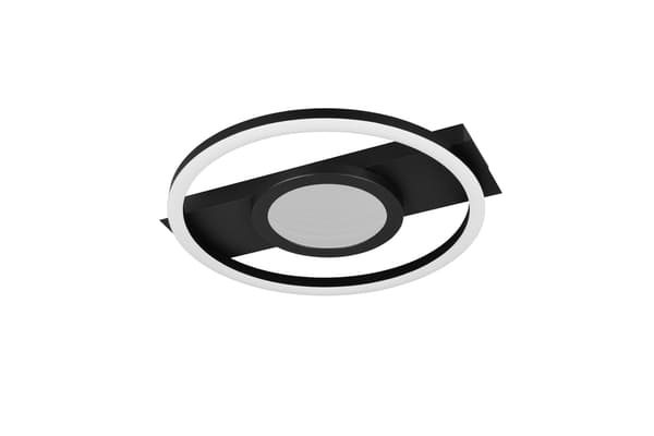Moderne sort geometrisk ring loftlampe med spejleffekt LED 16W WHEELER RL