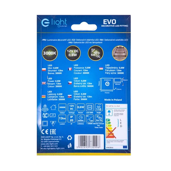 Porrasvalo 1x0.6W LED EVO EKS0910 Eko-Light