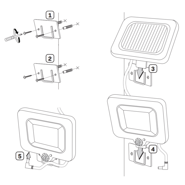 LED-solcelleprojektør med PIR-sensor DUO 323071 Polux