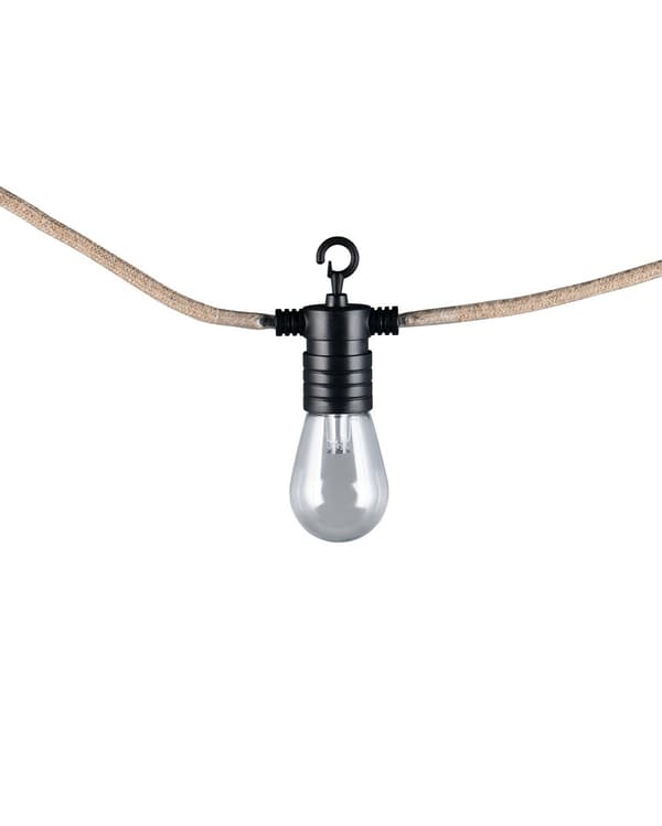 Rustik sort havelysguirlande 6 meter 8 LED-punkter 0.4W EMBER RL