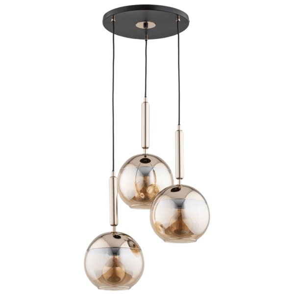 Moderne sort-guld lysekrone Alfa VOLDA 63066
