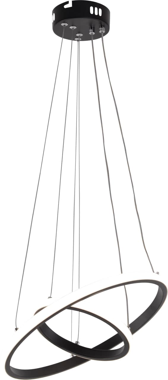 Moderne sort pendellampe med to LED-ringe 58W Vargo