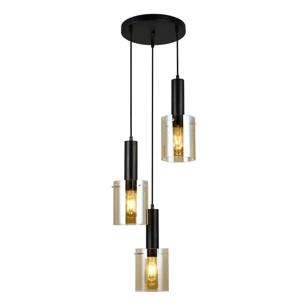Italux Sardo moderne sort lysekrone PND-5581-3A-BK+AMB