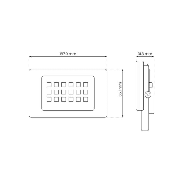 LED-projektør 50W neutral farve 4800lm sort IP65 Eko-Light
