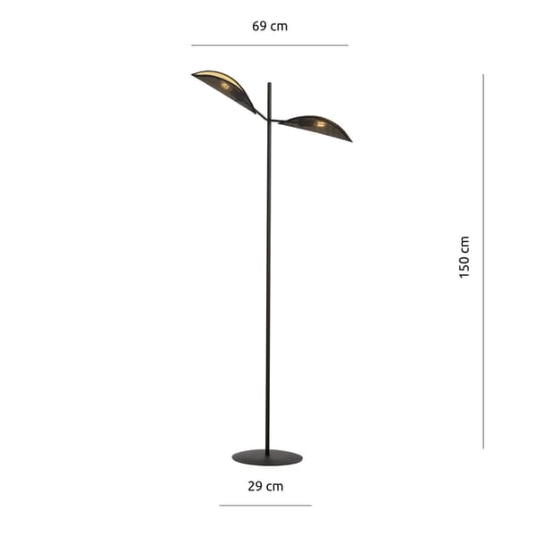 Emibig gulvlampe 2xE14 40W VENE LP2 SORT/GULD 1158/LP2