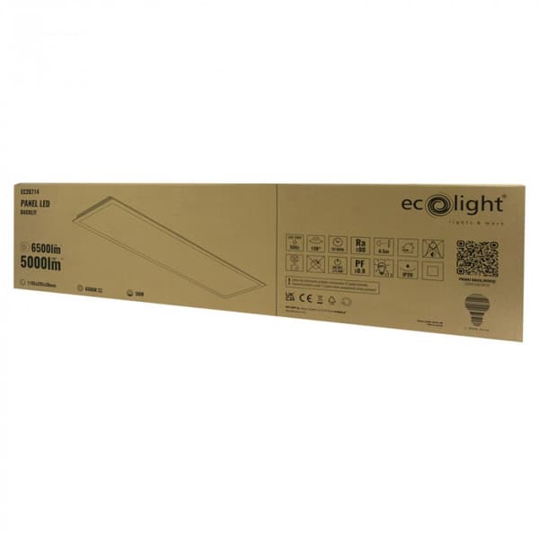 Rektangulär LED-panel 30 x 120 cm kallvit LED 50W Infälld EC20714 Ecolight