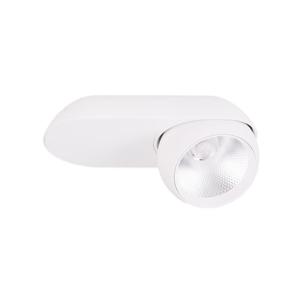 Takspotlight modern rörlig oval vit LED 10W ZEUS Maxlight