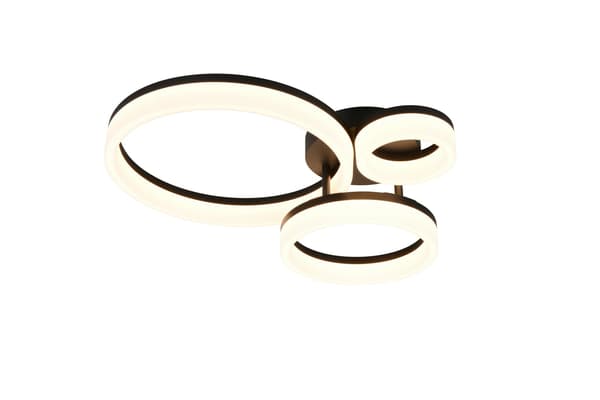 Moderne sort loftlampe med tre LED-lysringe 32W SCOPE RL