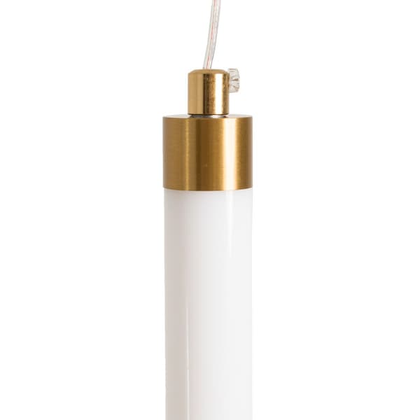 Abigali Cilinder LED 16W minimalistisk guld aflang hvid rørpendel 50 cm
