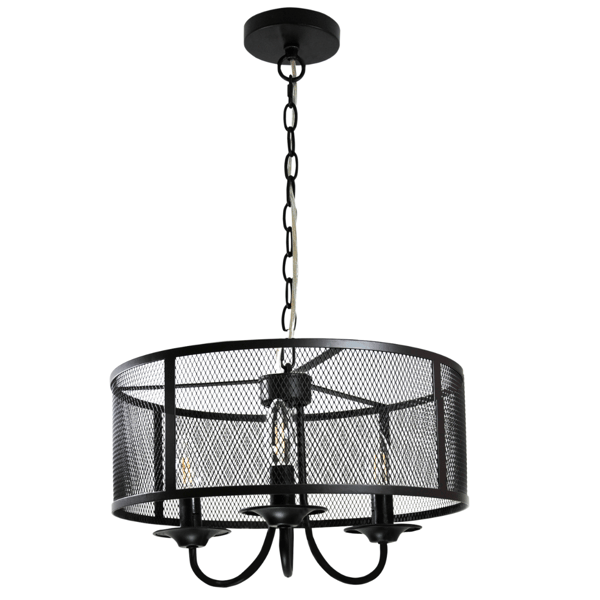 Sort rund pendellampe E14x3 SOHO 310866 Polux