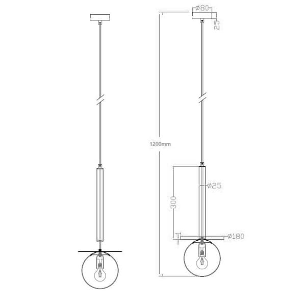 Roma pendellampe 1xE14 sort LP-1345/1P BK Light Prestige