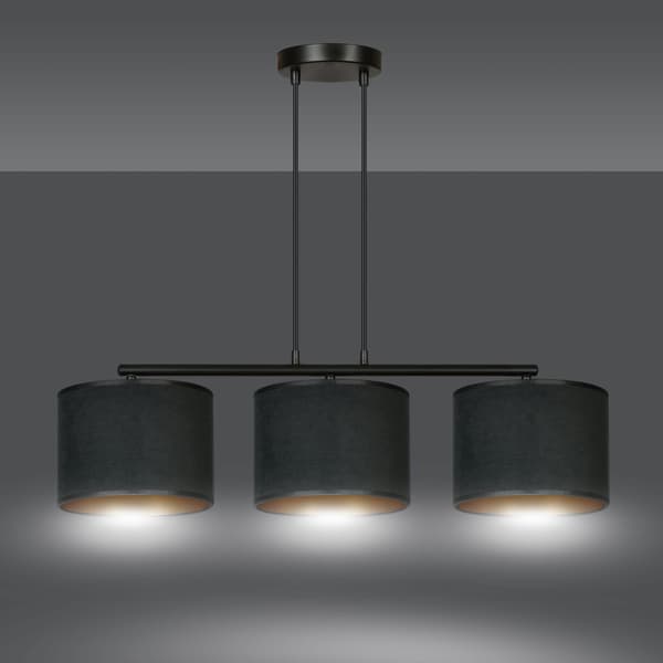 Lysekrone Emibig 3xE27 60W HILDE 3 BL BLACK 1054/3