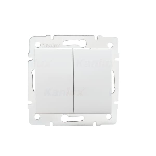 Dubbel tryckknapp LOGI vit Kanlux 25069
