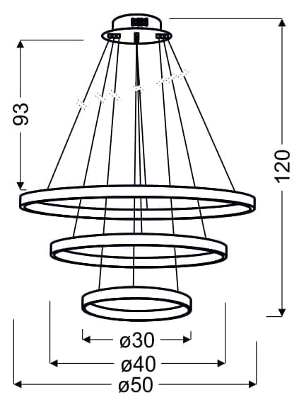 LED-krona Candellux LUNE 33-64738 krom
