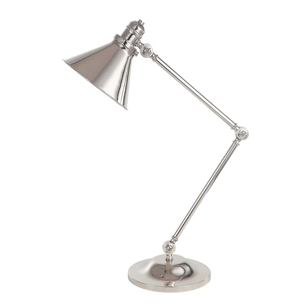Retro bordlampe Provence poleret nikkel Elstead