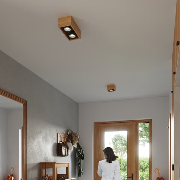 Loftlampe træ rektangulær dobbelt 2xGU10 10W NUMERO PU.0916 Pure Lume